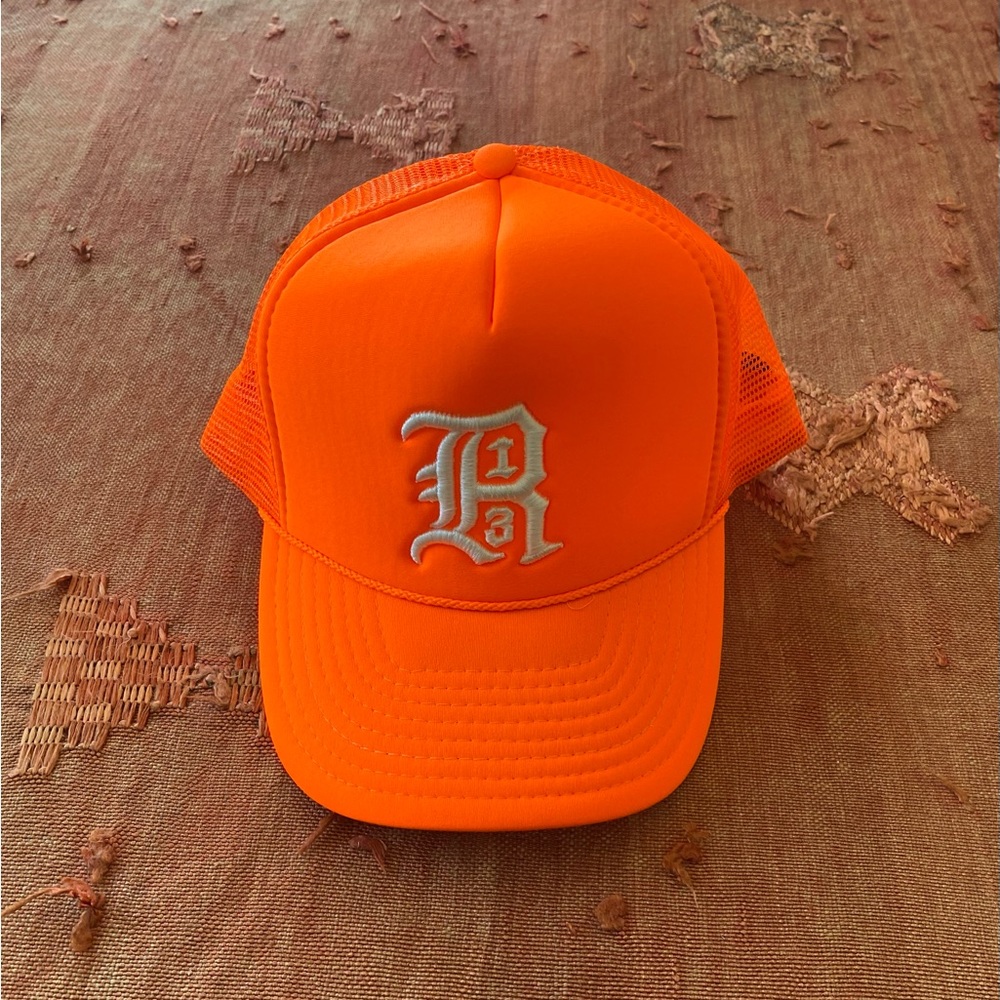 NWT R13 neon orange trucker hat